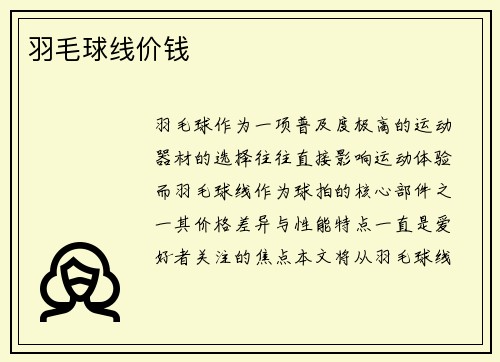 羽毛球线价钱